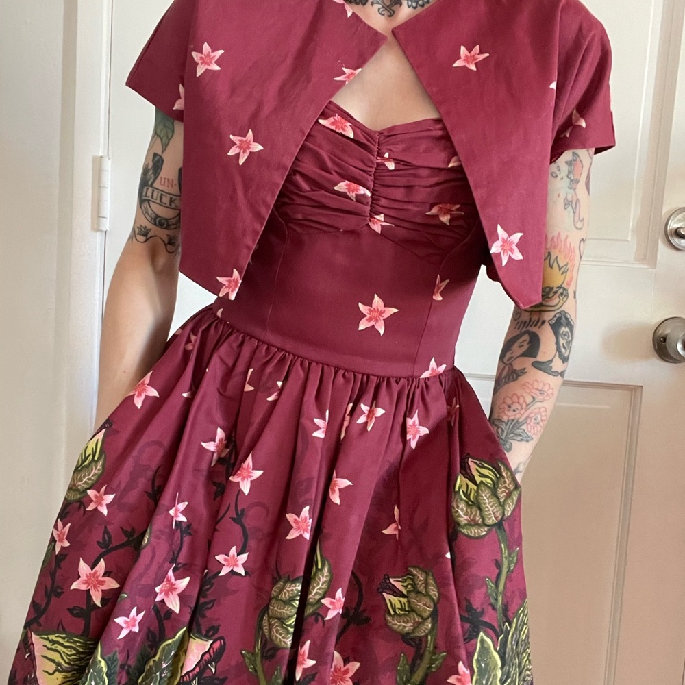 Vixen by Micheline Pitt Little Shop of horrors print retro dress set